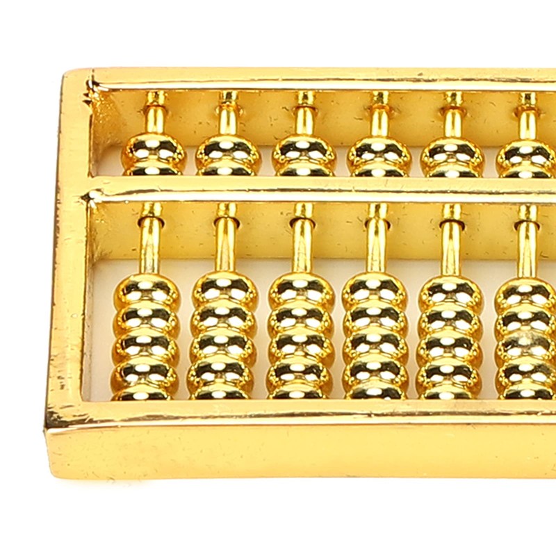 Chinese Mini Brass Abacus 9 Speed Educational Maths Calculator Tool
