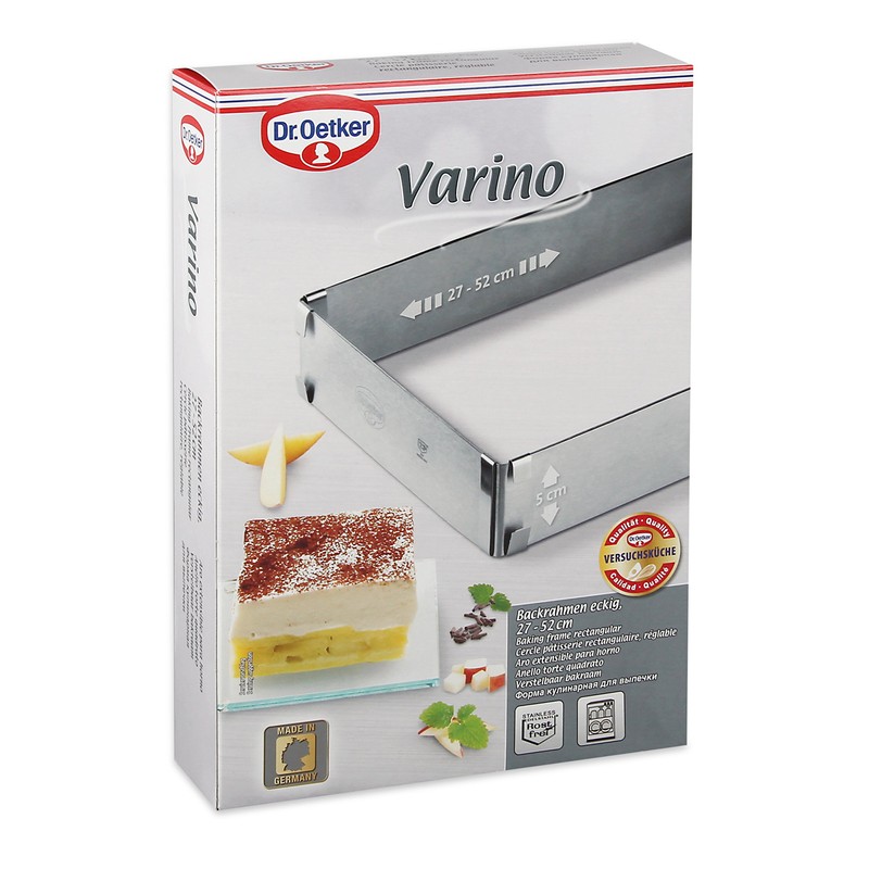 Dr. Oetker 1920 Backrahmen eckig, größenverstellbare Backform für individuelle Backerlebnisse,