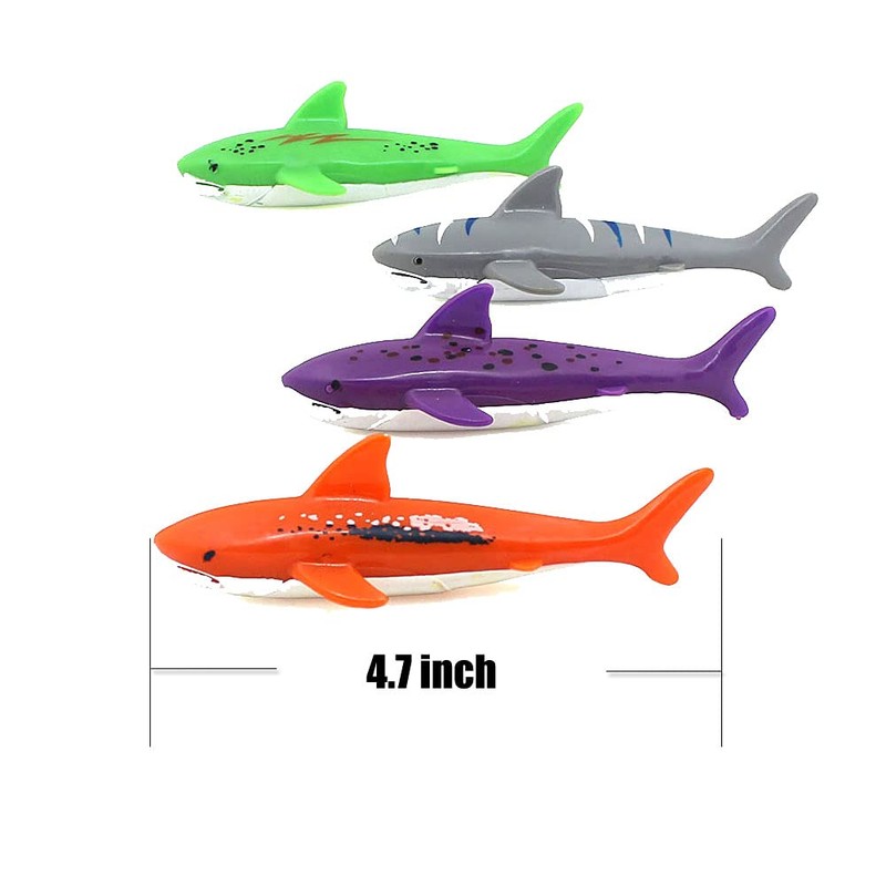 ZHFUYS Diving Pool Toy Underwater Swimming Throwing Diving Torpedo Shark,4