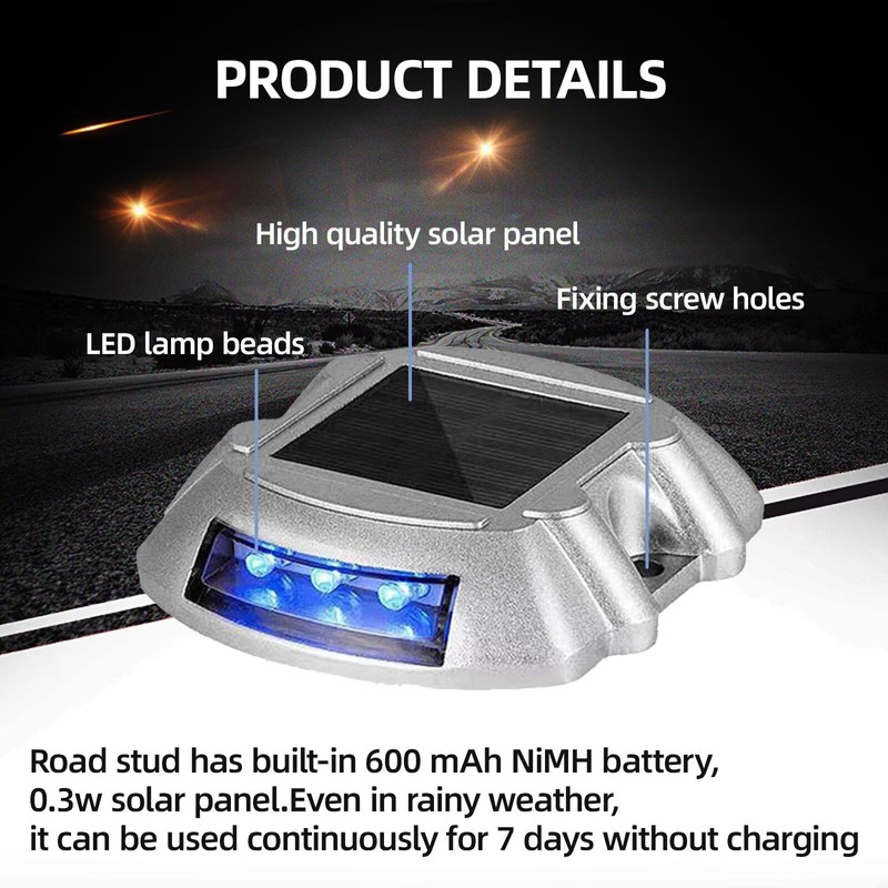 LEZOOY 2 Pack Solar Driveway Ground Marker Lights Waterproof Outdoor