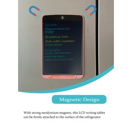 Magnet Dry Erase Board for Fridge, Magnetic Fridge LCD Writing Tablet Grocery Shopping to Do List Note Pad with One-Click Erase, Writing Pen, Anti-Lost Pen String (Pink)