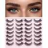 False Lashes Natural Look Eyelashes - 14 Pairs 14mm Faux
