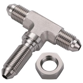 Podavelle 3AN Male Stainless Steel Bulkhead Tee T Brake Hose Fitting Adapter with Nut