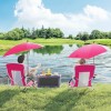 Costway Portable Beach Umbrella Chair w/Hexagonal Parasol Comfy Armrest Breathable
