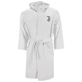 Juventus FC, Accappatoio in Microfibra Tinta Unita, Bianco, Salvaspazio, Taglia M, Prodotto Ufficiale
