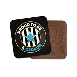 Proud Geordie Square Coaster - Newcastle Upon Tyne Slang England Flag English Football Patriotic Fan Hobby Travel Kitchen Drink #82542