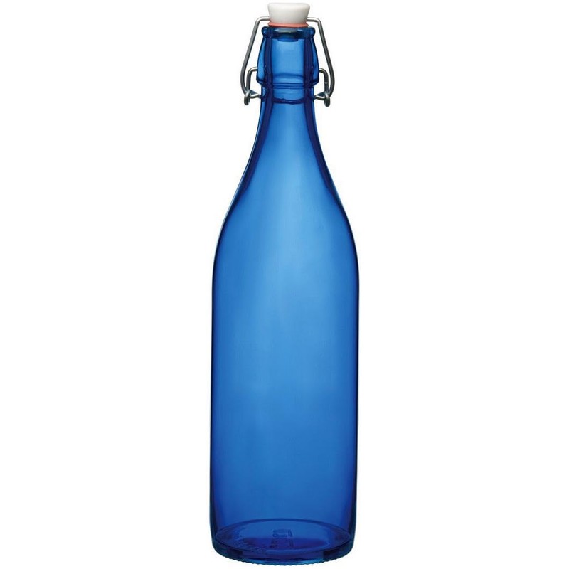 Bormioli Rocco Giara Sky Blue Glass Bottle With Stopper 33