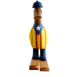 Brave Wings Hand Carved Wooden Bamboo Duck ~ Skiing Team Duck 20cm High ~ Ornament Sculpture Figurine Statue Unique Table Decoration Home Decor ~ 4544
