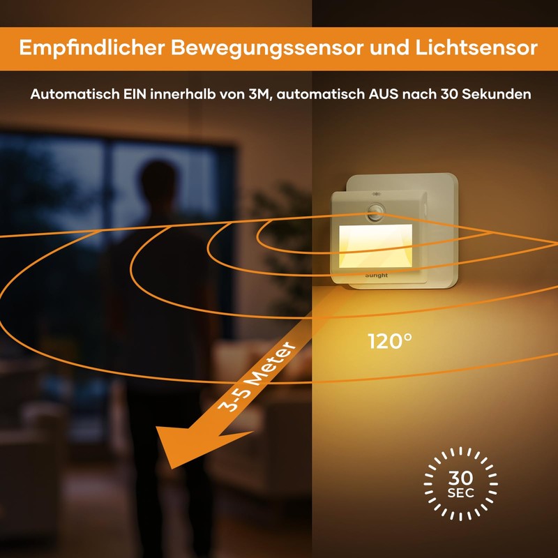 Pack of 2 Night Light Sockets, LED Night Light with