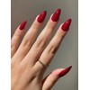 24-Piece Long Almond Shape Press-On Nails, Glossy Bright Red, False