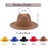 Women Classic Wool Fedora Hat with Belt Buckle Felt Wide