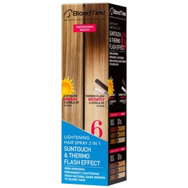 BLOND TIME 2-in-1 Suntouch & Thermal Flash Effect | Lightening Hair Lotion Natural Blonde | No Ammonia | for Dark Brown to Blonde Natural Hair | 200 ml