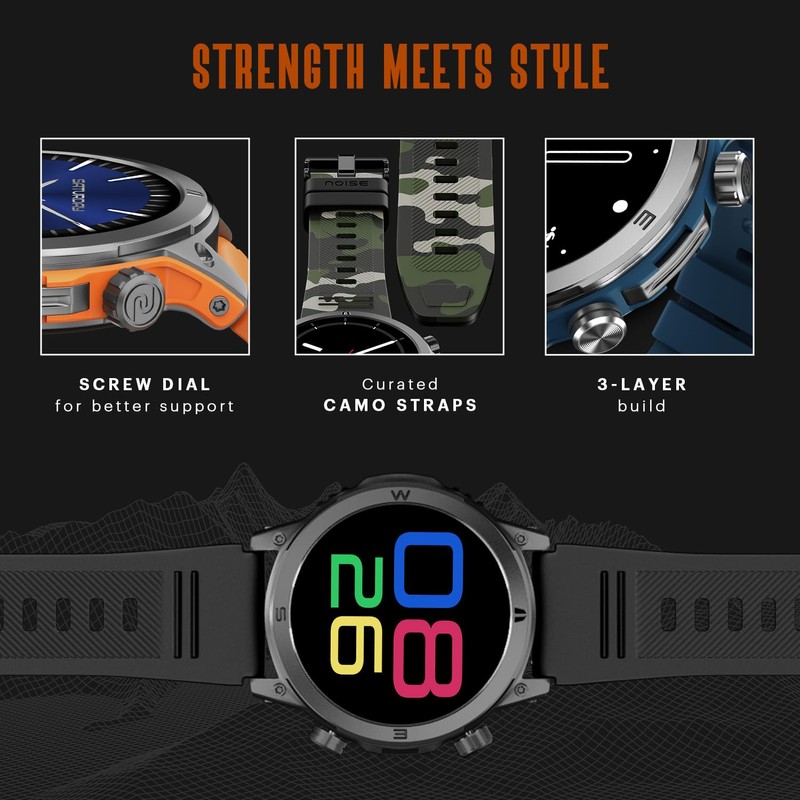 Noise Endeavour Rugged Design 1.46" AMOLED Display Smart Watch, BT