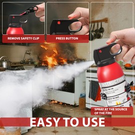 Dry Stop Fire Extinguishing Spray for Home & Car – 600g Portable Dry Chemical Fire Suppression Spray | For Kitchen Grease, Electrical, Vehicle & Garage Fires, Easy to Use (6-Pack)