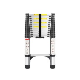 Telescoping Ladder: 16.5 FT Aluminum Extension Ladder, Heavy Duty 330LB Max Capacity One Button Retraction Collapsible Ladder, Portable Multi-Purpose Compact Ladder for Home, RV or Outdoor Work