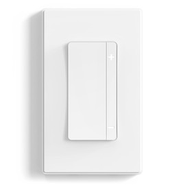 ELEGRP Digital Dimmer Light Switch, Companion Multi-Location Dimmer for 150W Dimmable LED/CFL Lights, Wall Plate Included, Not for Standalone Use, No Neutral Wire Required, ETL Listed, 1 Pack, White