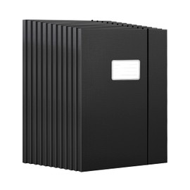 JiaWei File Folders, 12 Packs of Black File cases with Lable, 0.5×9×12.5 inches Black Folders for Office and School.