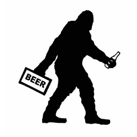 Egl 7” Bigfoot Sasquatch Drinking Beer Yeti Sticker Decal Conspiracy Car Truck Drunk
