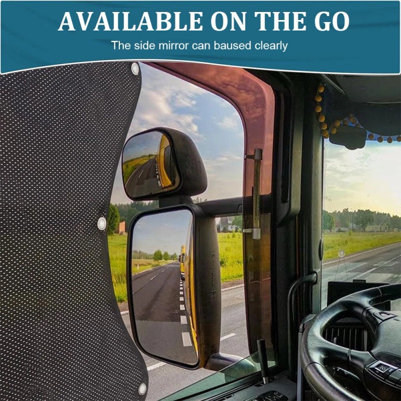 2Pcs For Semi-Truck Car Side Window Sun Shade Cover Shield