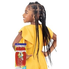 Shake N Go Freetress Synthetic 3X Kids Pre-Stretched Braids 28" (Color:4 MEDIUM BROWN)