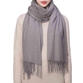 RIIQIICHY Scarf, Women's Scarf, Large Scarf, Weddings, Cashmere Touch, Solid, Thick, Warm, Birthday Gift, Christmas Gift, gray