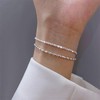 2 Pcs Silver Bracelets for Women Silver Chain Bracelet Shiny
