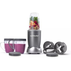 Magic Bullet NutriBullet NBR-1201 12-Piece High-Speed Blender/Mixer System, Gray (600 Watts)