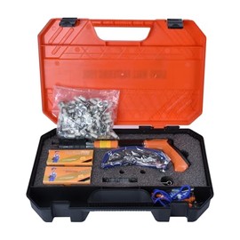 Concrete Nail Gun,5 Speed Adjustable Portable Nail Gun Tool,Manual Steel Concrete Nail Gun Kits with 200 Round Nails