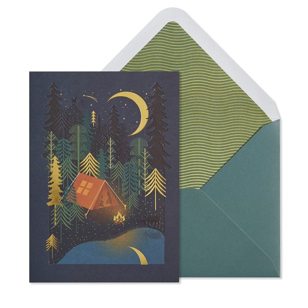 NIQUEA.D Father's Day Card, Camping, Includes a Unique Sentiment and Coordinating Envelope (NFD-0006)