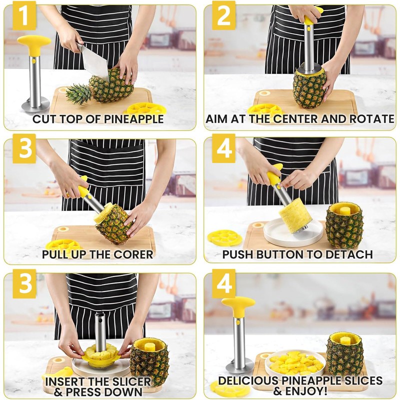 Easy Kitchen Tool Stainless Steel Pineapple Peeler Corer Slicer Cutter