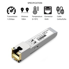 OPSTRAN 1000BASE-T SFP RJ45 Copper Transceiver Module Compatible with Cisco GLC-T SFP-GE-T 100m Cat5e/6 10 Pack