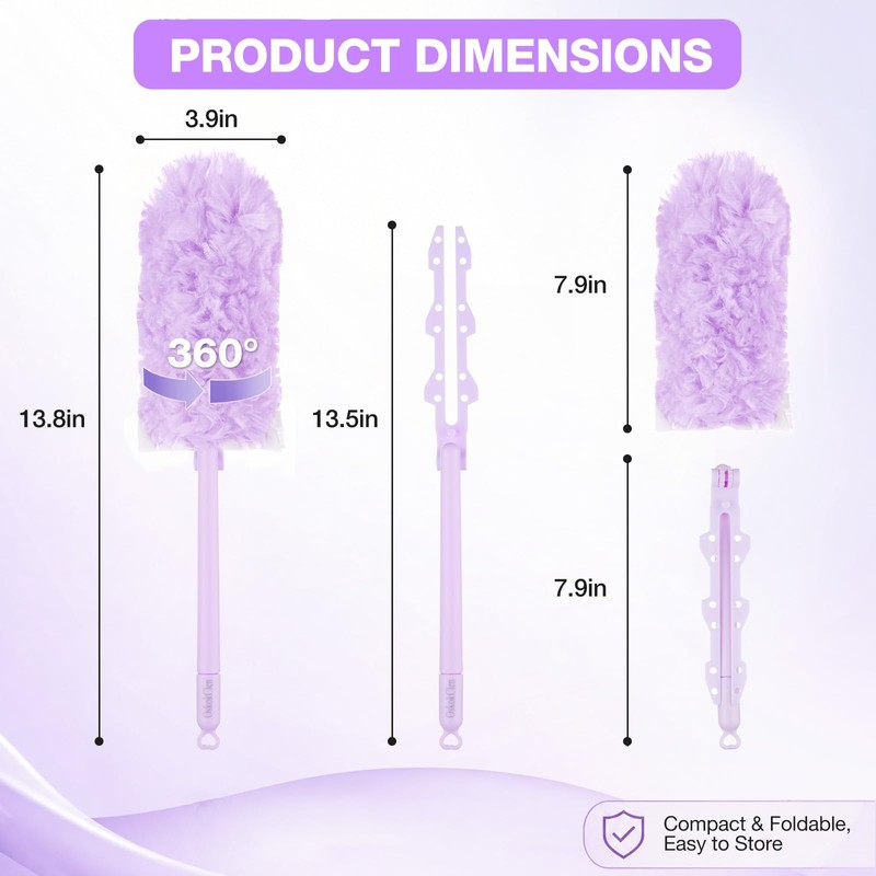 10 Pack Disposable Duster with 1 Handle,Thickened & Dense Fiber