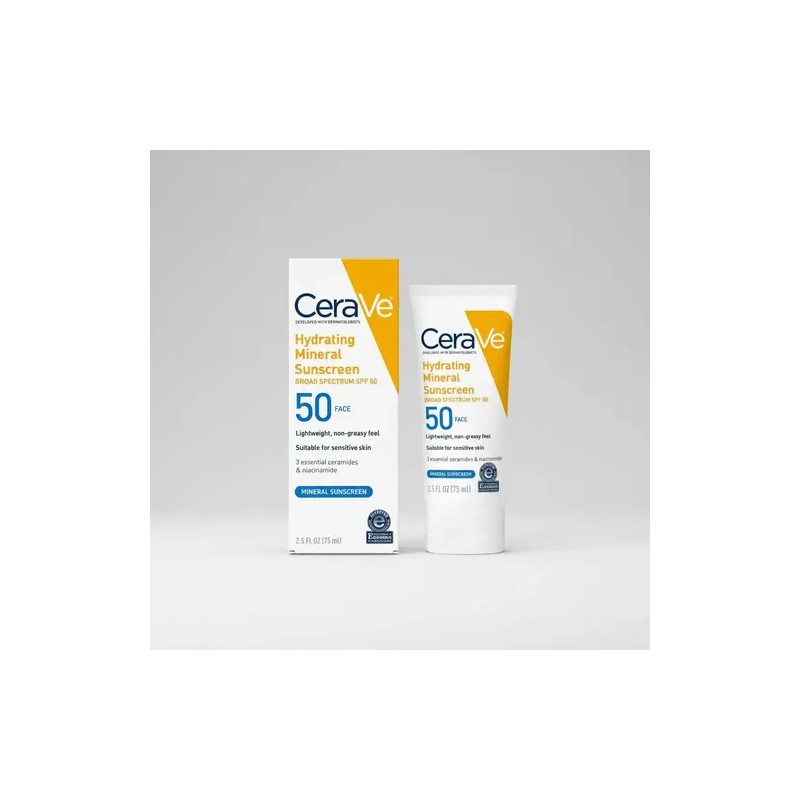 Cerave Hydrating Mineral Sunscreen Spf 50 Face 75ml