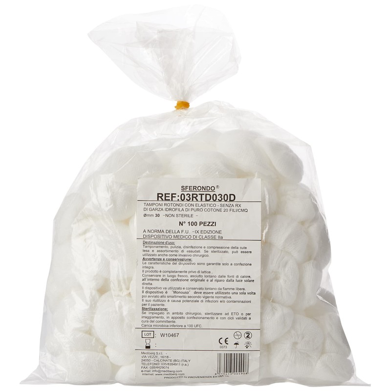 Gima 34780. Pads Round/Diameter 30 mm Pack of 100