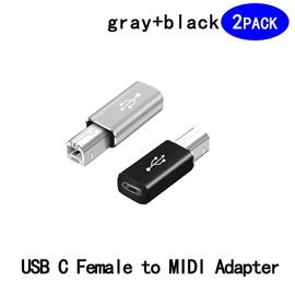 SHANFEILU USB C Female to Printer Male USB B Convert Adapter Type C to MIDI Connector for Printer MIDI Electric Piano &Type-C Device/Laptop 2pcs