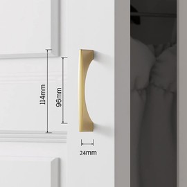 Myxekllo 4 Pack Gold Cabinet Drawer Pulls, Brushed Brass Pulls Handles for Dresser Drawers Bathroom Cabinet Hardware