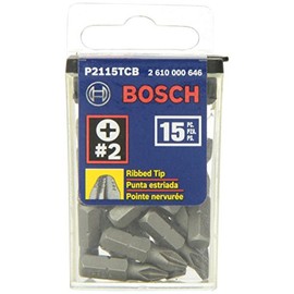 Bosch P2115TCB 1 In. Impact Tough Phillips Insert Bit, 15-Piece