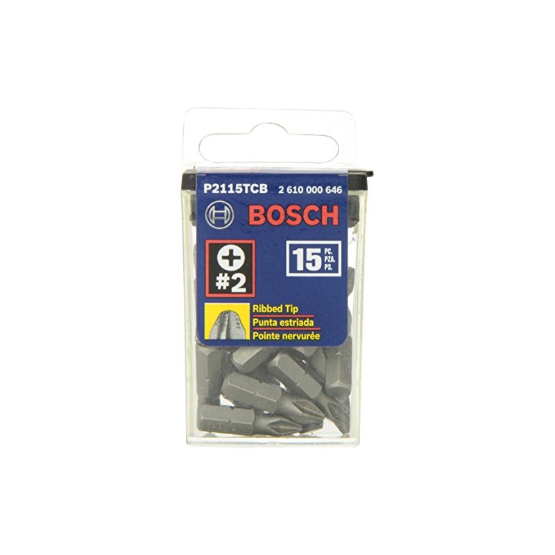 Bosch P2115TCB 1 In. Impact Tough Phillips Insert Bit, 15-Piece