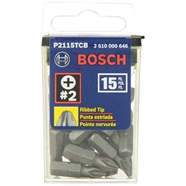 Bosch P2115TCB 1 In. Impact Tough Phillips Insert Bit, 15-Piece