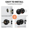 Haidms Black Passage Door Knobs Interior, Classic Matte Black Interior