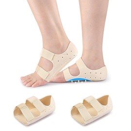 Plantar Fasciitis Gel Heel Protectors - Heel Cups with Arch Support for Women & Men - Heel Inserts with Adjustable Straps for Heel Pain & Flat Feet, 1 Pair (Small)