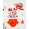 Infant Swimsuit Girl Baby Girl Bathing Suit 3-6 Months Orange