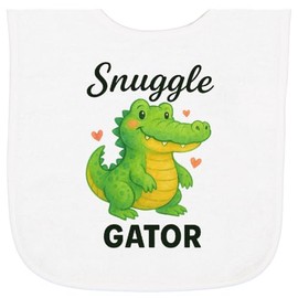 inktastic Cute Snuggle Gator Cartoon Alligator Baby Terry Cloth Bib White 46cd0