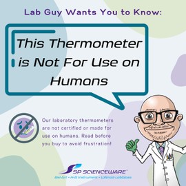 SP Bel-Art, H-B DURAC General Purpose Liquid-In-Glass Laboratory Thermometer; 0 to 230F, Total Immersion, Organic Liquid Fill (B60800-3300)