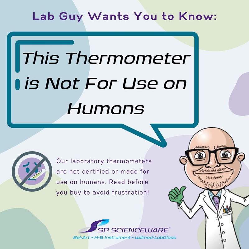 SP Bel-Art, H-B DURAC General Purpose Liquid-In-Glass Laboratory Thermometer; 0