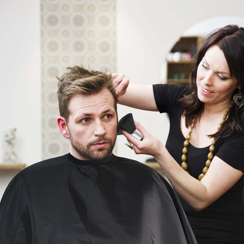 Omvoina Professional Haircut Cape with Adjustable Snap Closure and Neck