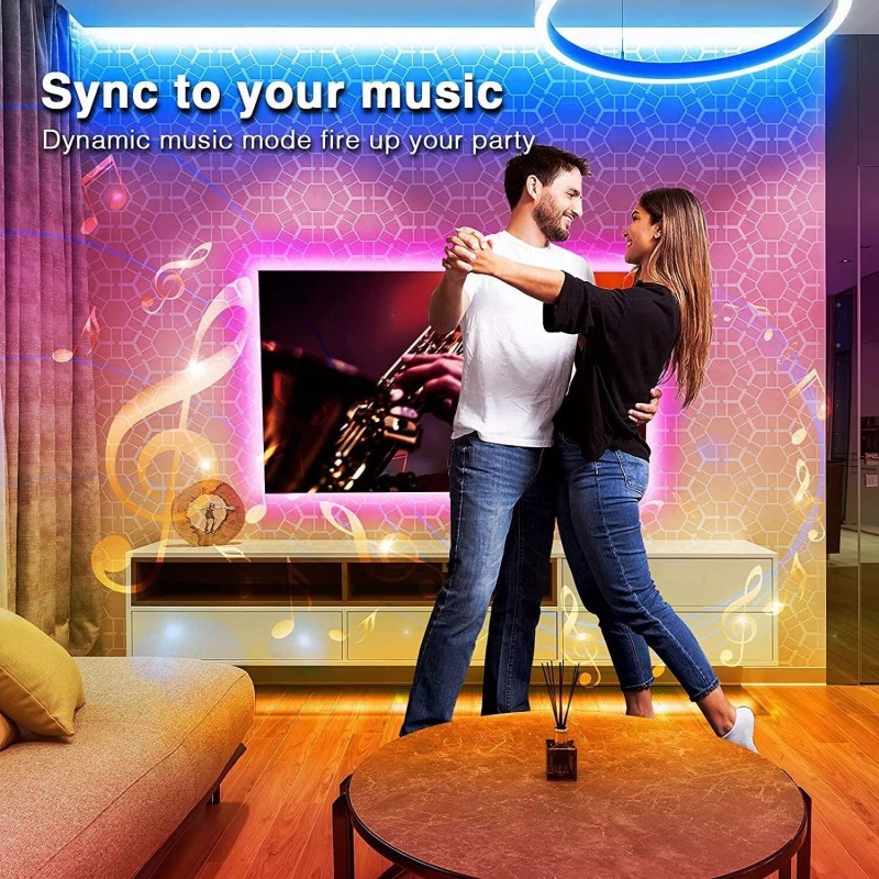 hyrion 100ft Smart Led Strip Lights for Bedroom, Sound Activated
