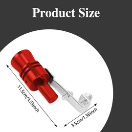 2PCS Car Turbo Whistle, XL Size Aluminum Alloy Universal Turbo Sound Exhaust Muffler Pipe Whistle Car Roar Make (XL, Red)