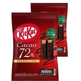 Nestle Kit Cut Mini Cocoa 72%, 12 Sheets x 2 Bags