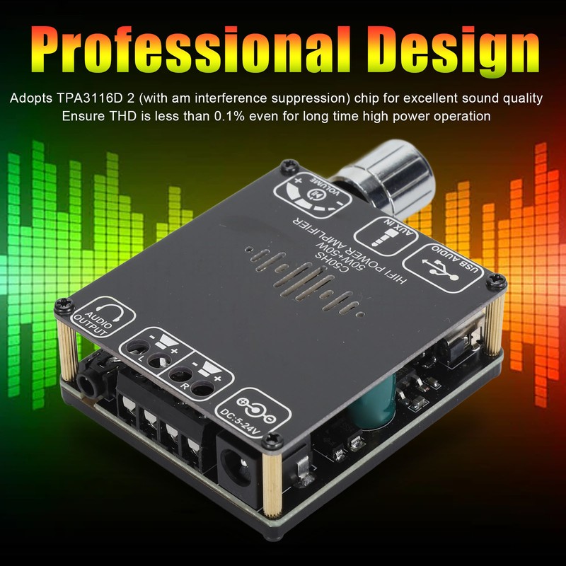 Bluetooth Amplifier Board Professional 50W 50W TPA3116D2 HiFi Level Bluetooth